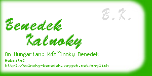 benedek kalnoky business card
